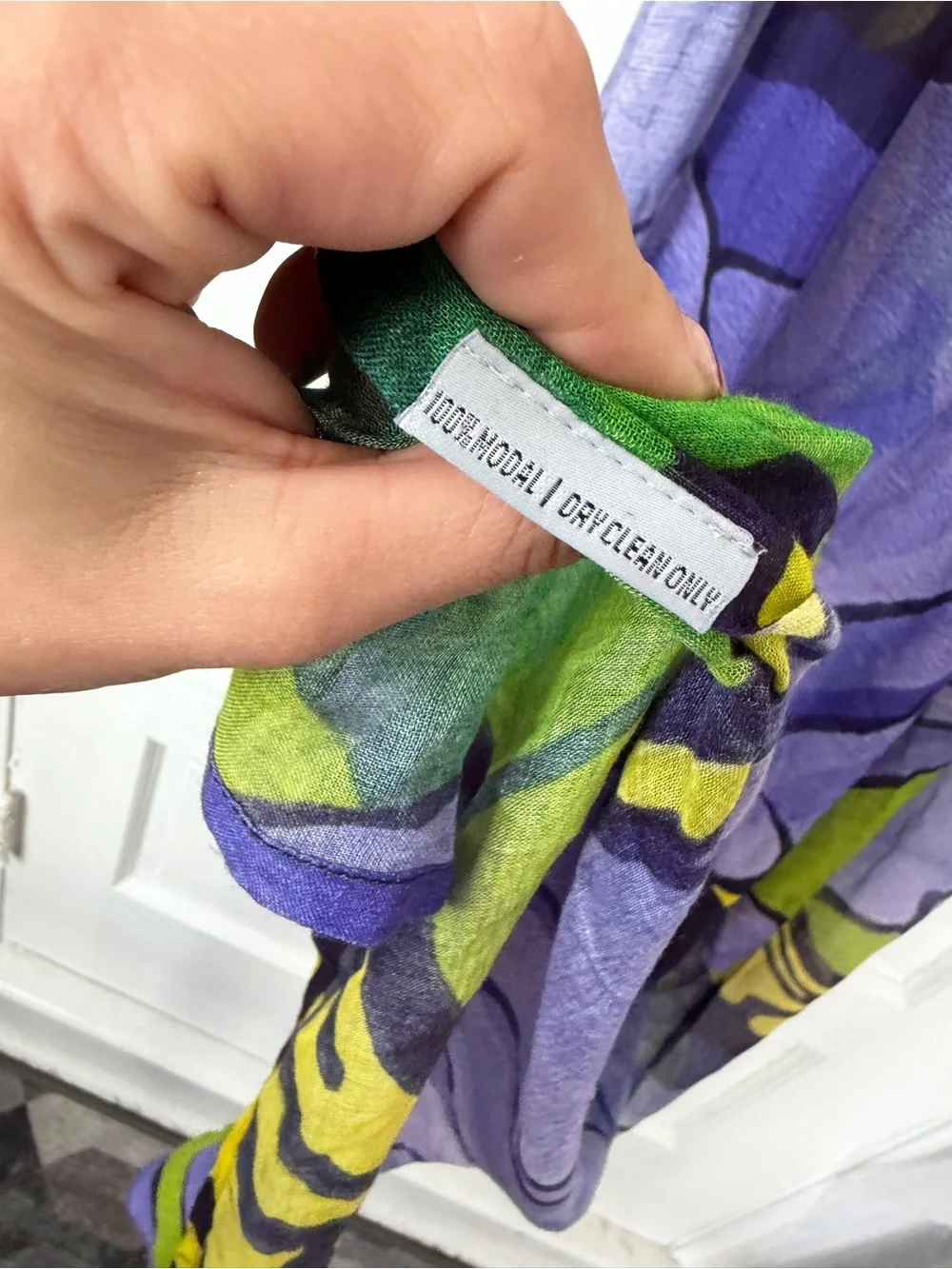 Vida Art Lightweight Modal Purple Abstract Iris Floral Print Scarf Wrap Festival